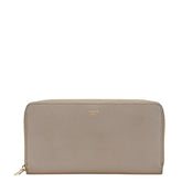 セリーヌ ラウンドファスナー 長財布 グレージュ ベージュ レザー レディース CELINE 【中古】